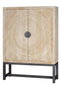 GINER Y COLOMER Armario de madera de mango con tallas circulares y base de metal